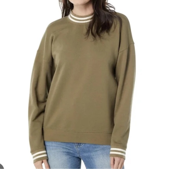 Madewell Resourced Cotton Studio Ringer Mock Neck Sweatshirt Size XS - Picture 1 of 10
